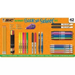BIC Ultimate Back-to-School Assorted Essentials Kit, 42-Count